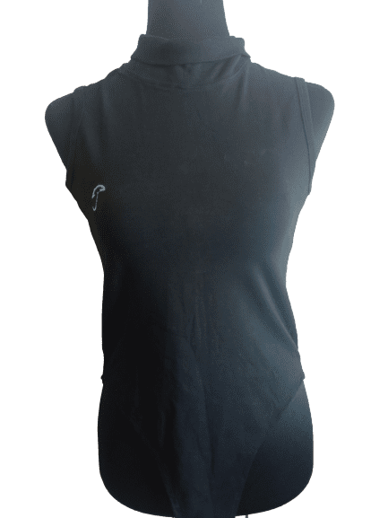 Jejoo-Body  suit col roule sans manche Noir  -Taille XS 